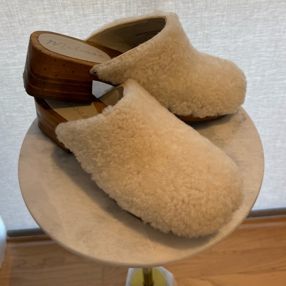 Matisse Cream Shearling Mules
